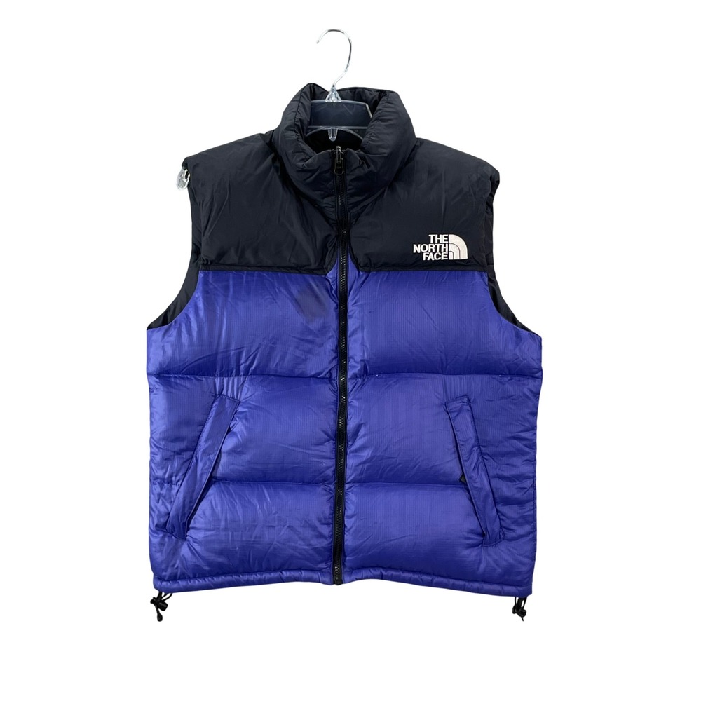 The North Face Nuptse Puffer Vest Men's Small Blue Black 700 Down Ripstop Jacket